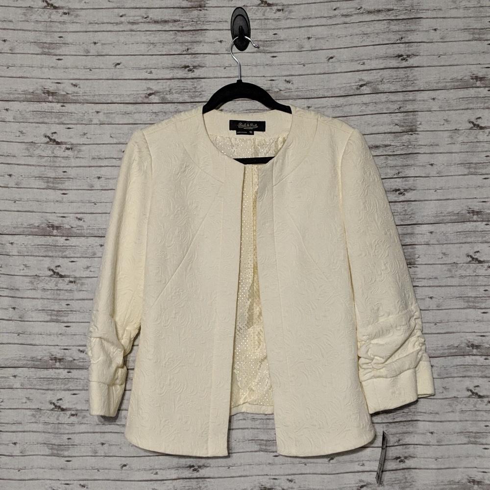 Peck & Peck Cream Blazer Women's SZ:10 NWT Rouged